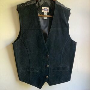 Vintage BBB Men’s Genuine Leather Black Western Motorcycle Vest, Sz XL